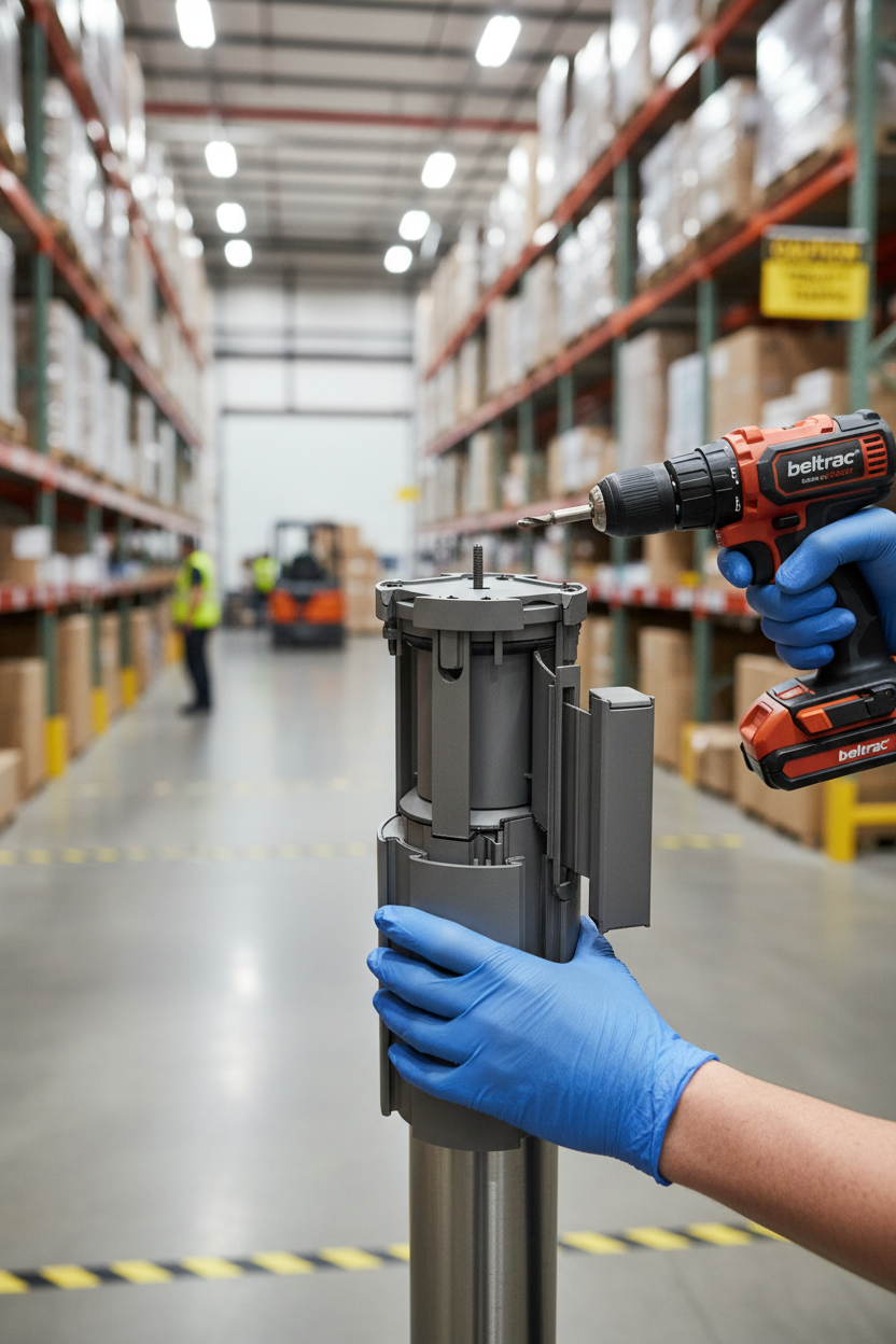 Premium Retractable Belt Mechanism for Stanchions - Versatile Color and Length Options