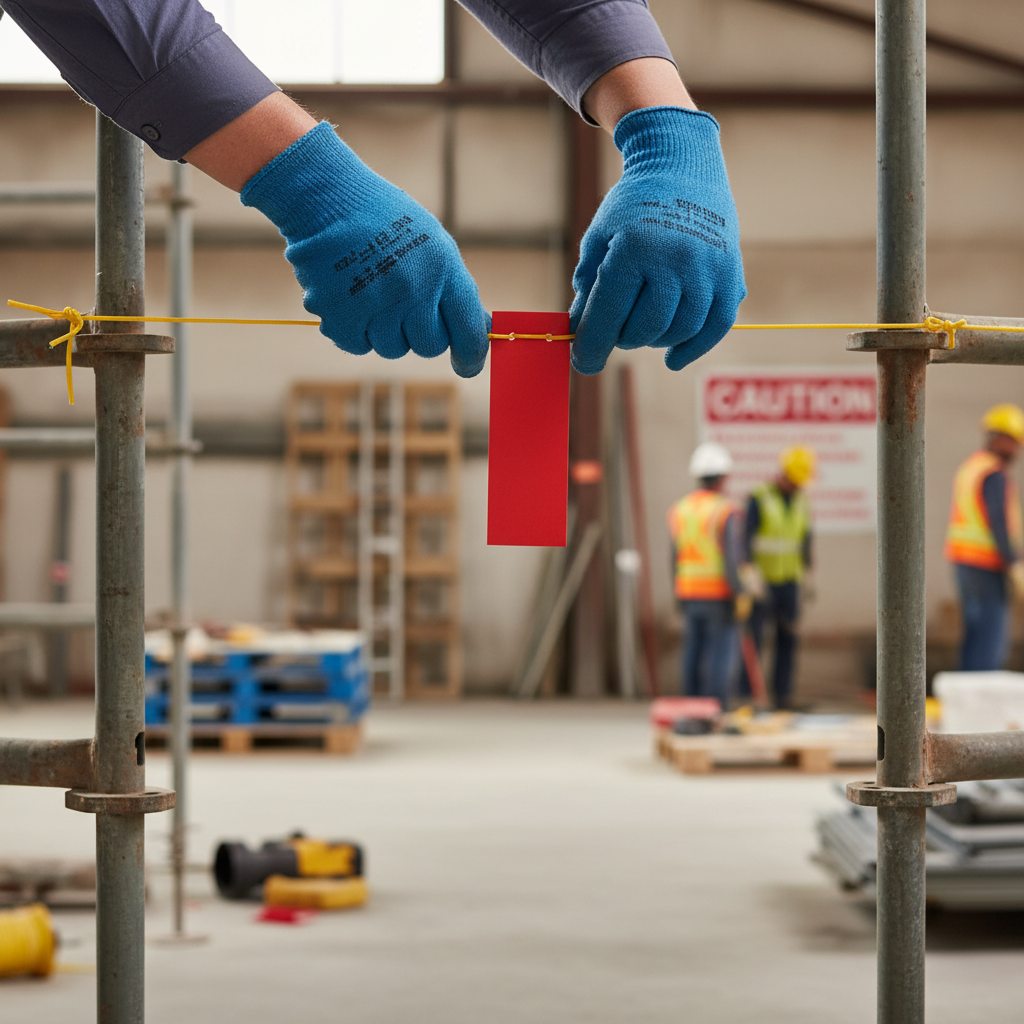 High-Performance Red and White Caution Markers on Durable Rope for Warehouse Delineation and Temporary Fencing - 23m Length