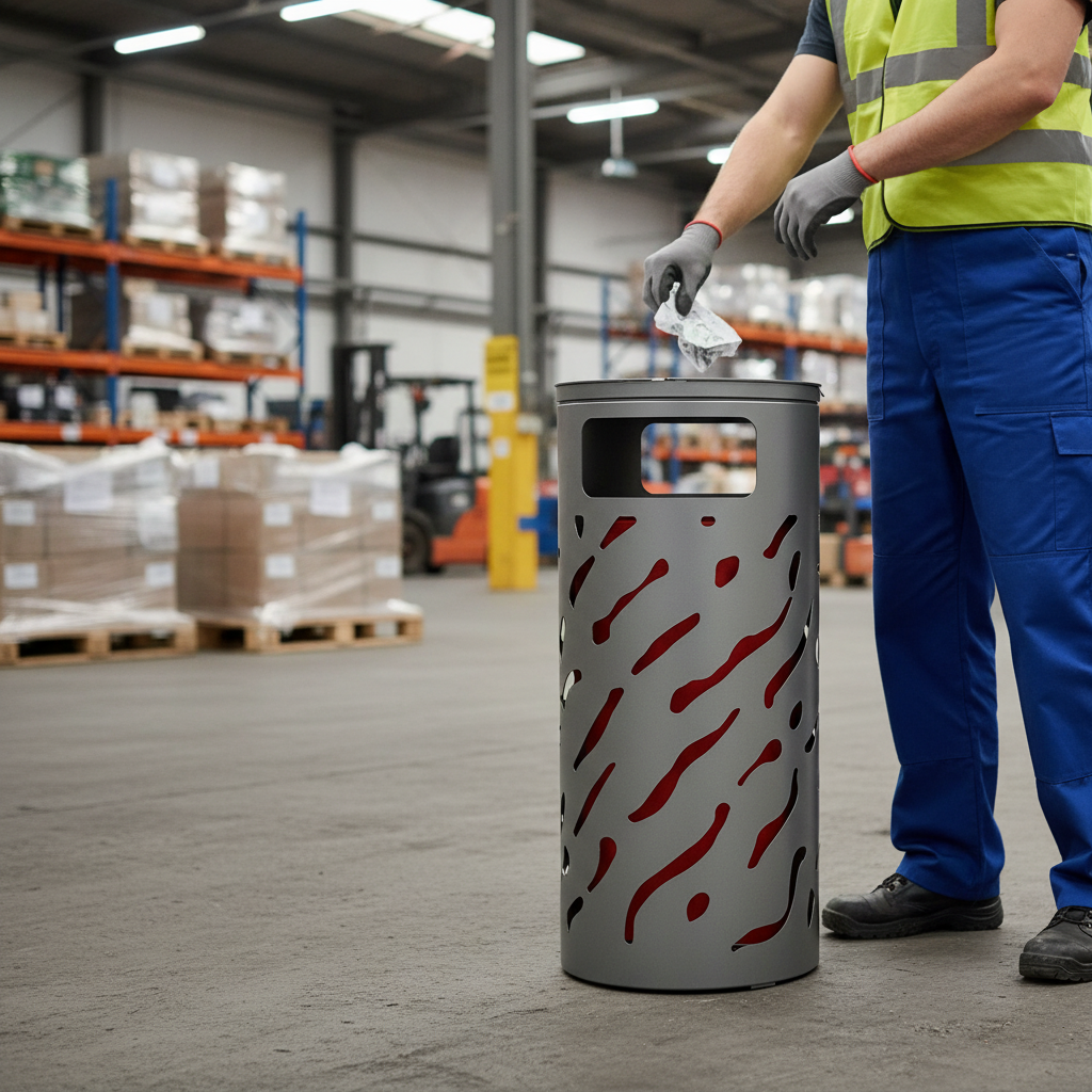 Premium Round Litter Bin with 120-Litre Capacity, Secure Lock, and Modern Design for Urban Environments | Barriers Co