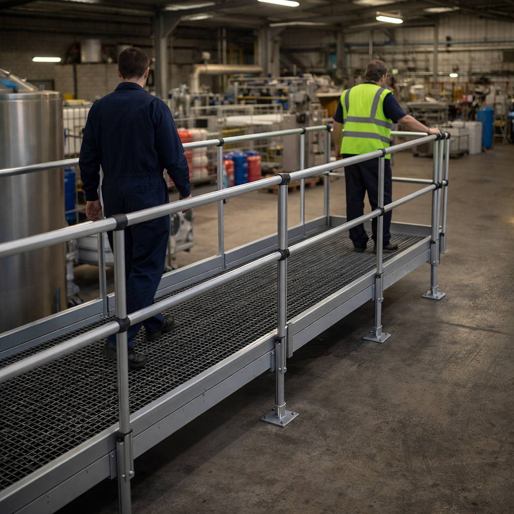 Modular Wheelchair Ramp Kit – 1500mm x 4200mm – Double Height Handrails – Portable Access