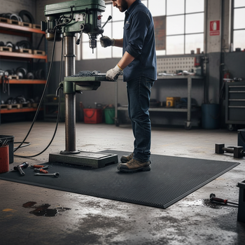 Premium Rubber Rib Anti-Slip Matting - Durable, Anti-Fatigue, Slip Resistant for Workplaces and Animal Use