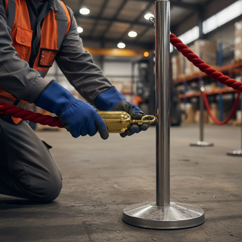 Premium Chrome Polished Snap-End for 28mm Barrier Ropes with 15mm Inner Measurement