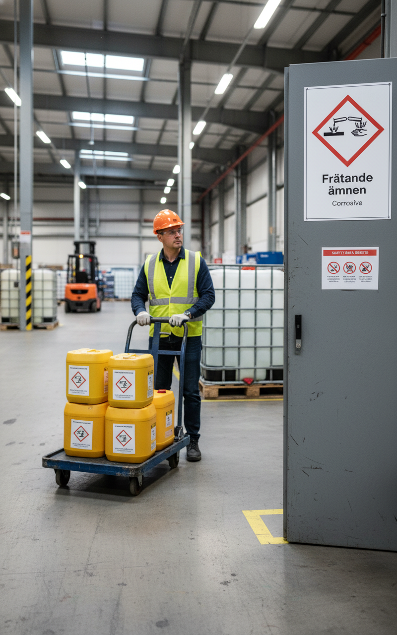 Premium Warning Sign for Corrosive Substances - Multiple Sizes, Durable Materials for Professional Safety Marking