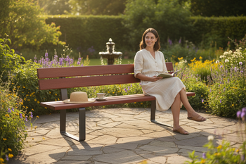 Premium 1.8m Seat Bench with Durable Steel Frame and Multiple Material Options for Outdoor Use