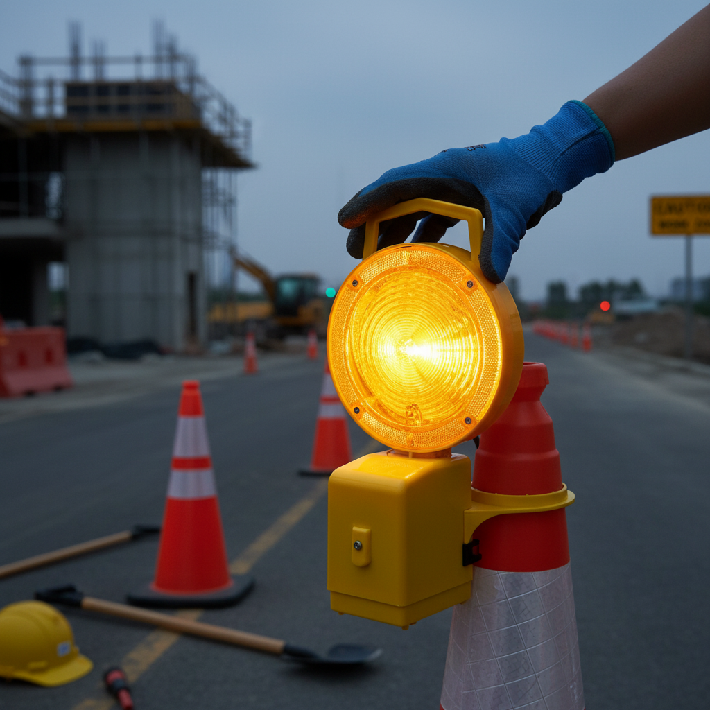Premium LED Warning Light for Traffic Cones with 360° Rotation and Long Battery Life