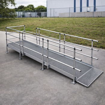 Modular Ramp Kit – 1500mm x 3800mm – Double Height Handrails – Wheelchair Access