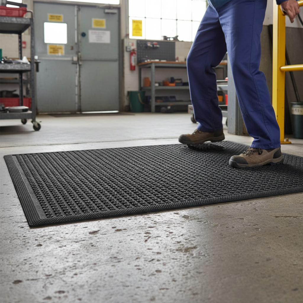 Premium Anti-Slip Safety Scrape Entrance Mat for Wet and Oily Conditions, Made from 100% Nitrile Rubber for... | Barriers Co