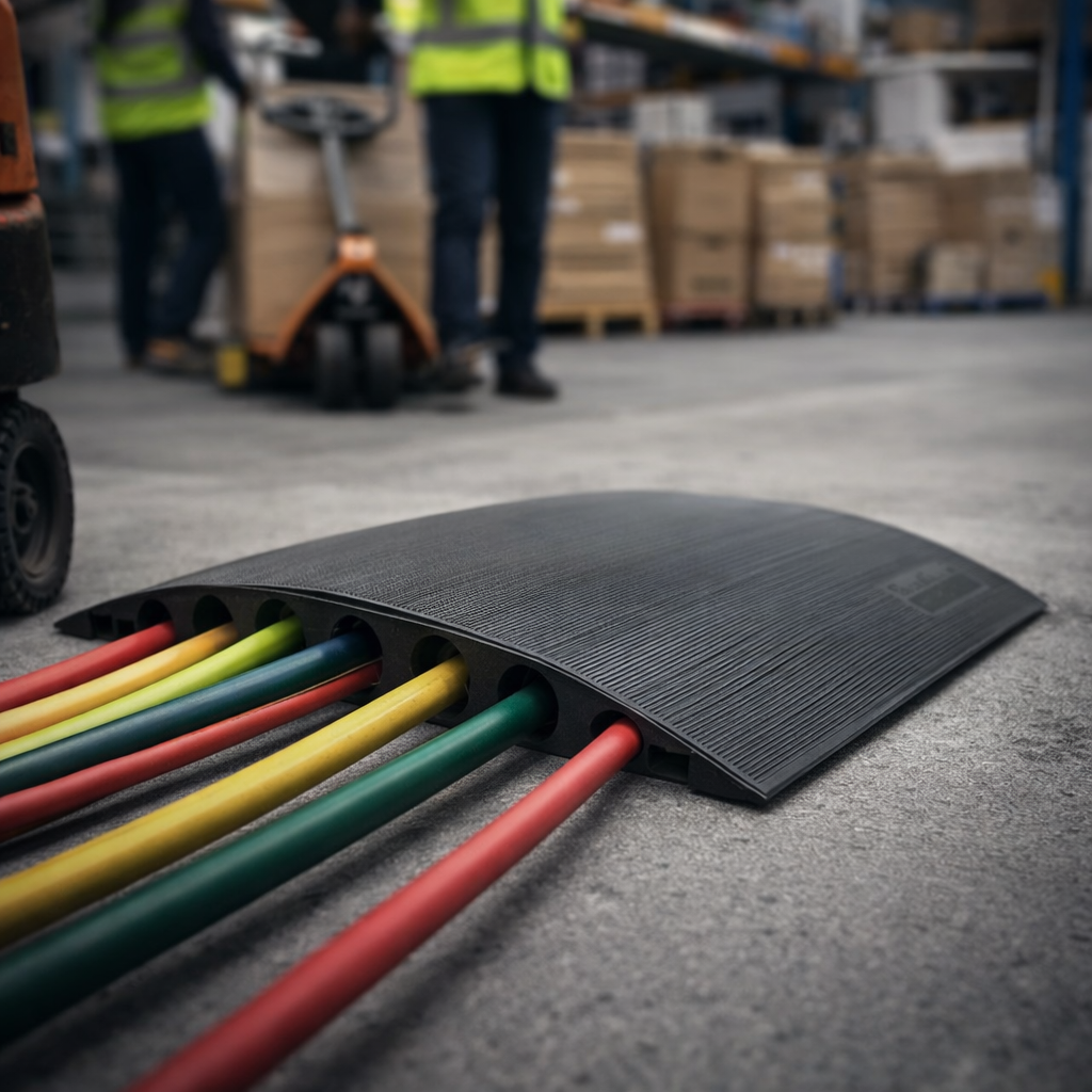 Cable Protector – Black – 7 Channels – Pedestrian Use