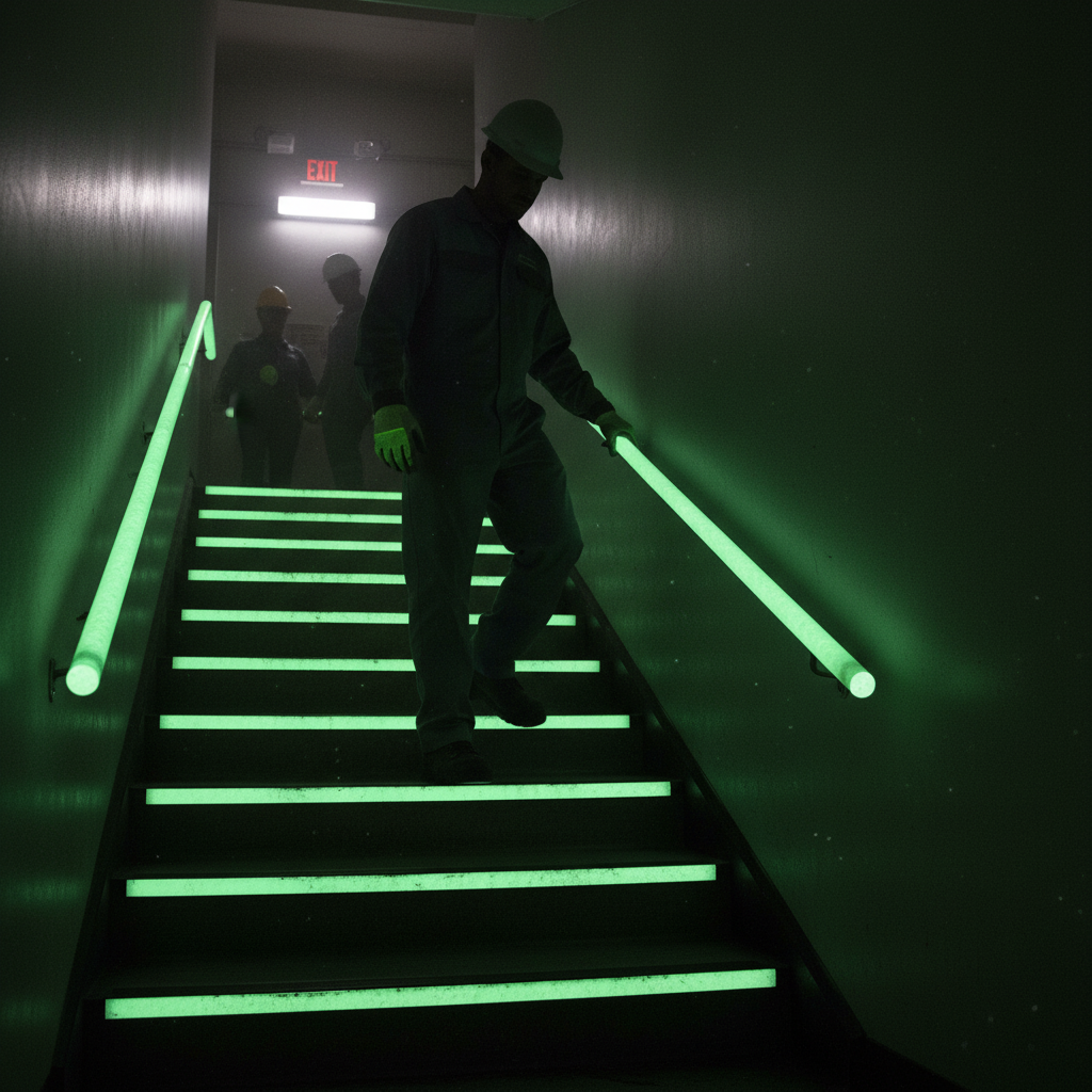 Premium Photoluminescent Egress Tape - Class C Glow in the Dark for Safety Marking with 30 Hours Afterglow