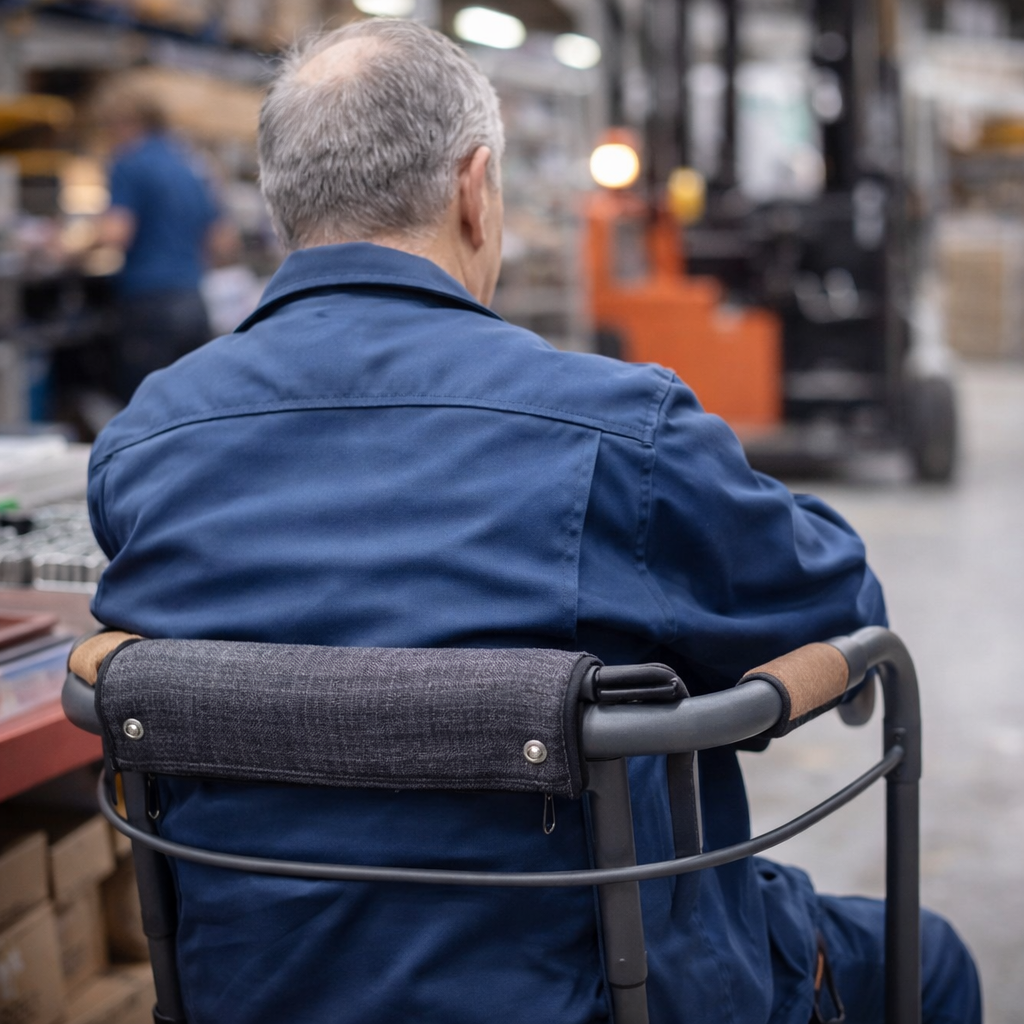 Indoor Rollator Backrest Cover – Stylish Grey – Enhanced Comfort