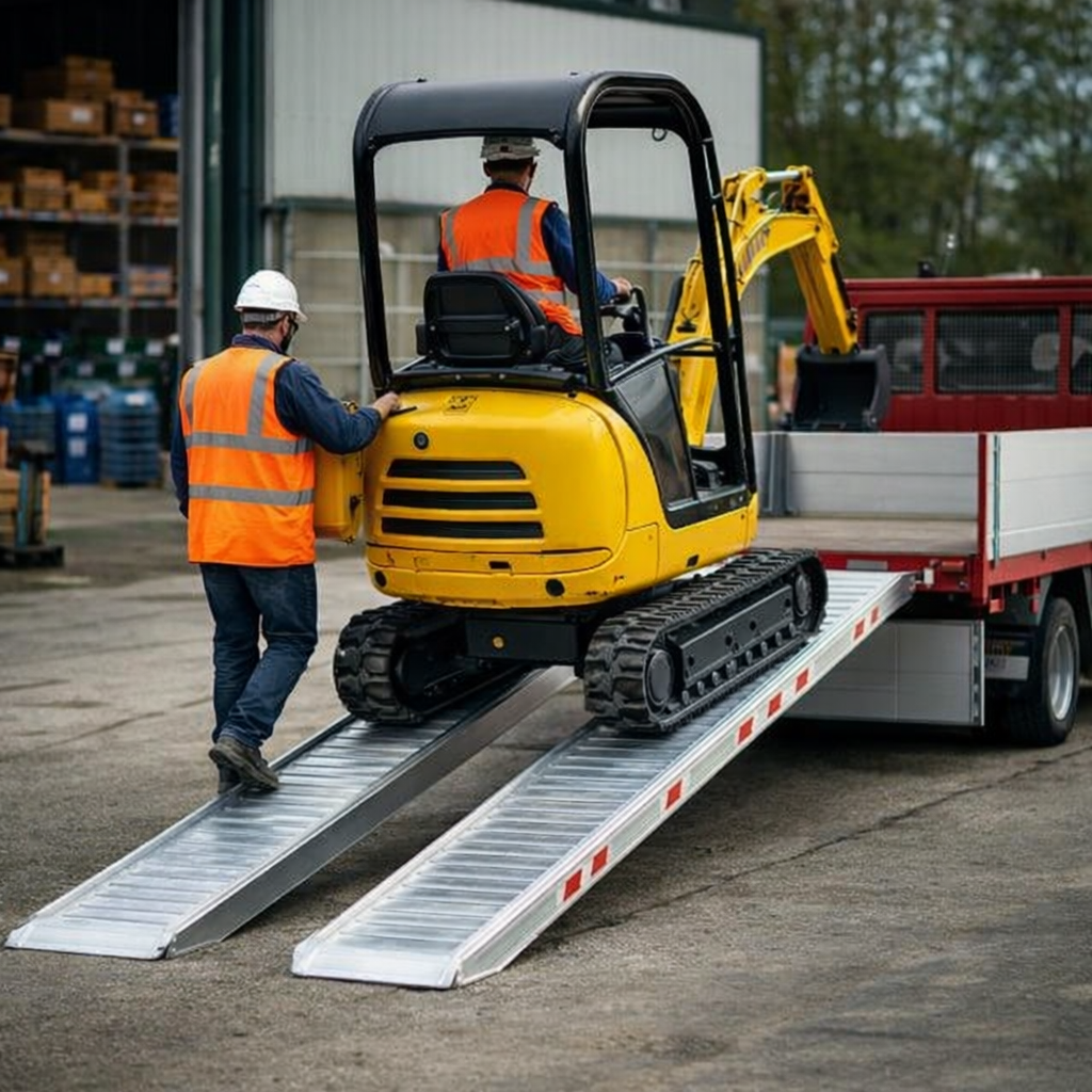 Aluminium Loading Ramps – 5000x360mm – 1500kg Capacity – Plant & Digger Use