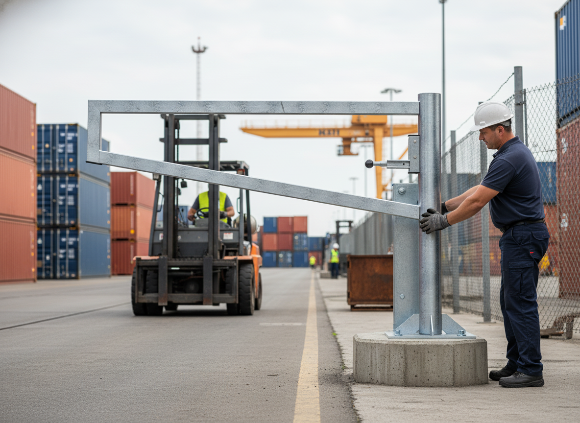 Premium Swiveling Gate with Automatic Pin Latch, Hot-Dip Galvanized Steel Construction for Secure Access Control