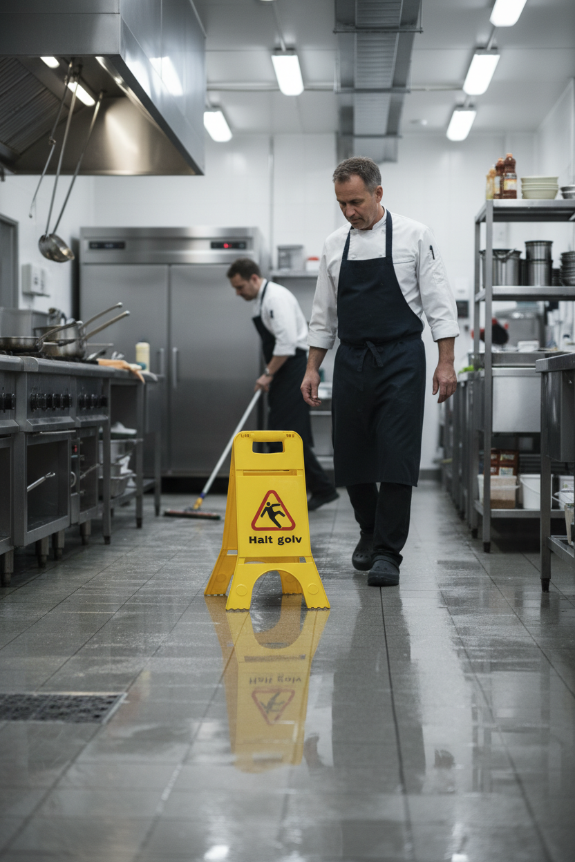 Premium Heavy Duty Floor Standing Sign with Warning Symbol for Slippery Floors - Durable PP Material, Reflective Design, and Compact Storage