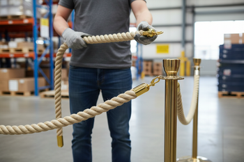 Premium Hemp-Look Queue Management Rope with Snap-Ends, Custom Lengths from 1-5 Meters, Durable Spleitex Material