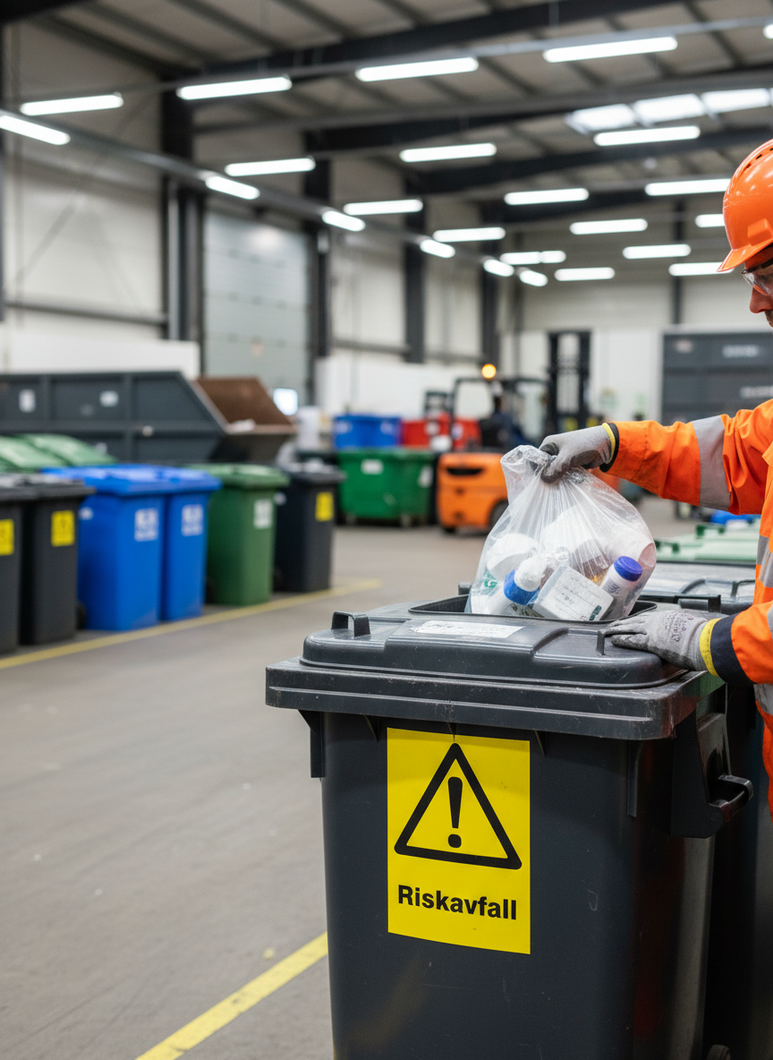 Premium Warning Sign for Hazardous Waste - Durable Materials and Multiple Sizes for Safety in Industrial and Public Environments