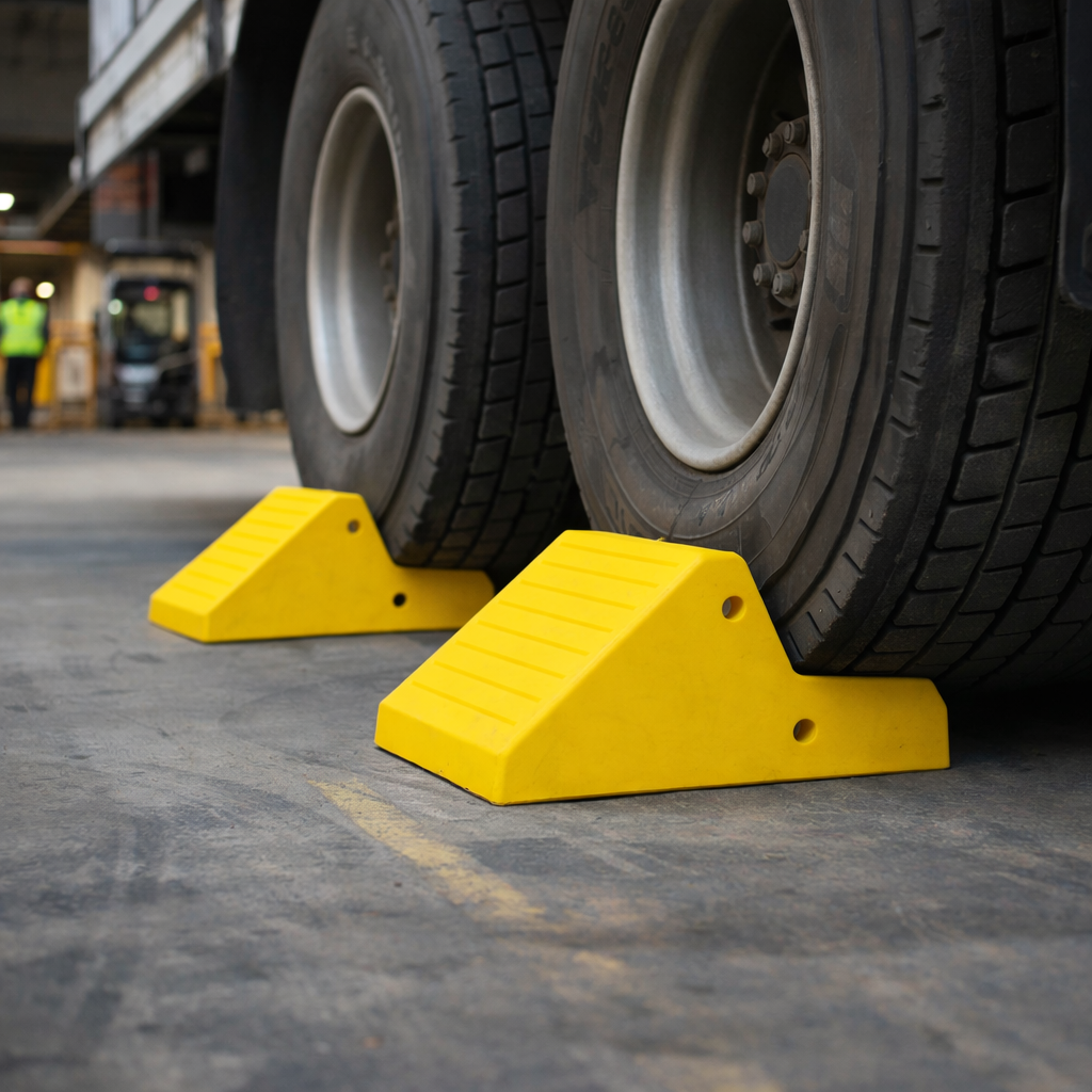 Heavy Duty Wheel Chocks – 37cm W x 27cm H x 55cm L – Industrial Use