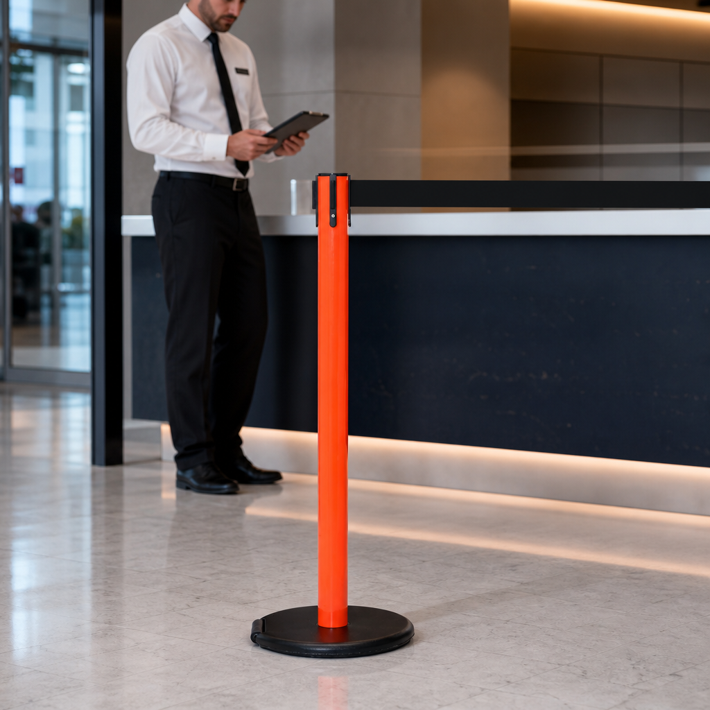 RollerSafety 250 Belt Barrier System 3.4m x 50mm for Commercial Use