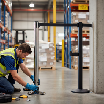 Premium Removable Double Stanchion with Aluminum Construction and Versatile Belt Options for Effective Crowd Control