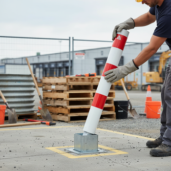 Premium Removable Bollards in Galvanized Steel for Vehicle Access Control with Various Locking Options and Ground Stability Features