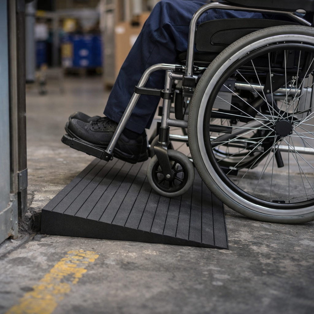 Rubber Threshold Ramp – 74mm High x 500mm Wide – Heavy Duty – Mobility Access