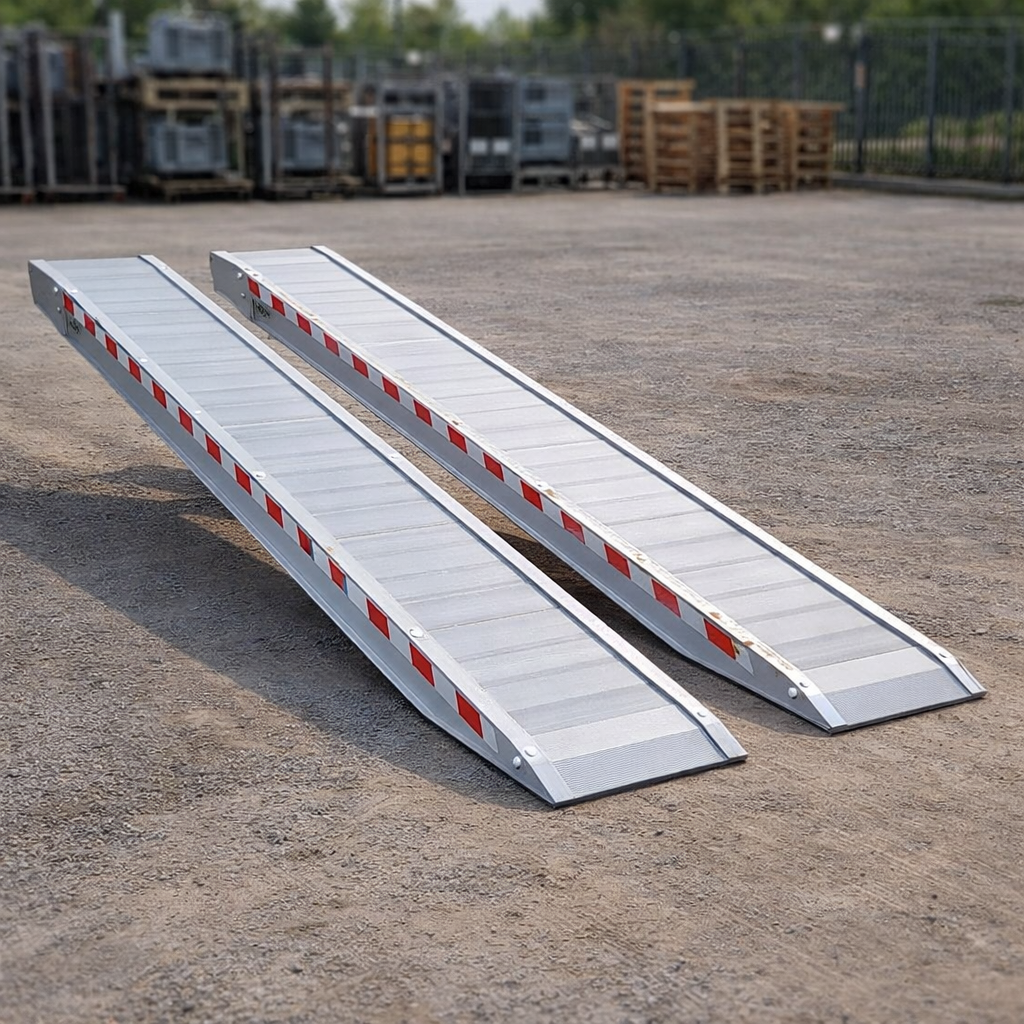 Extra Wide Aluminium Loading Ramps – 4000x480mm – 4155kg Capacity – Plant & Digger Access