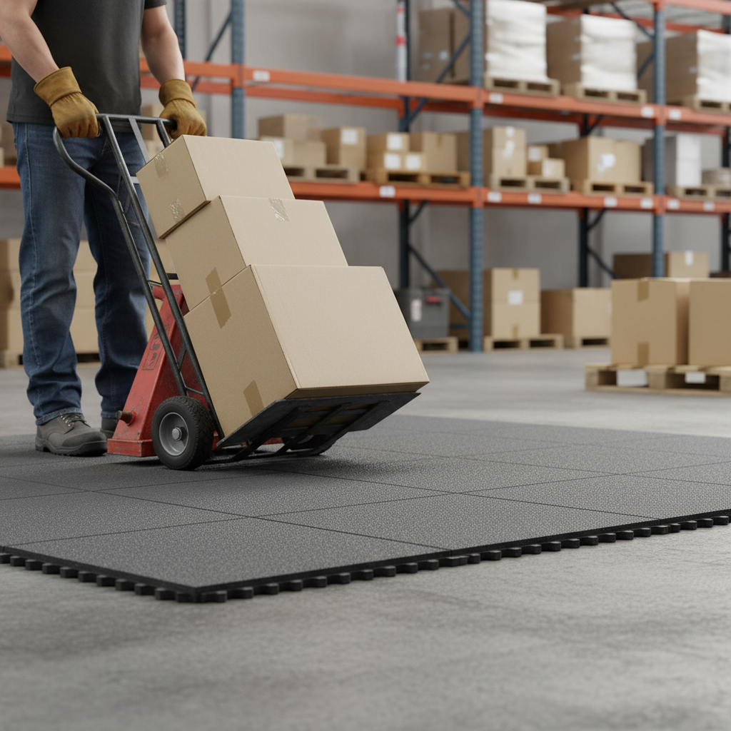 Premium Interlocking Abrasive Floor Mat 100% Nitrile 92x92cm - Anti-Slip, Anti-Fatigue, Heavy-Duty Traction... | Barriers Co