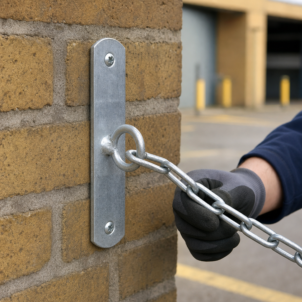 Galvanised Wall-Fixed Chain Eyelet for Barrier Systems