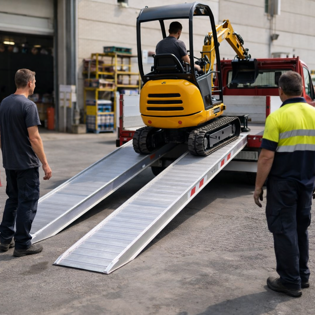 Extra Wide Aluminium Loading Ramps – 4000x500x800kg – Heavy Duty – Vehicle & Machinery Access
