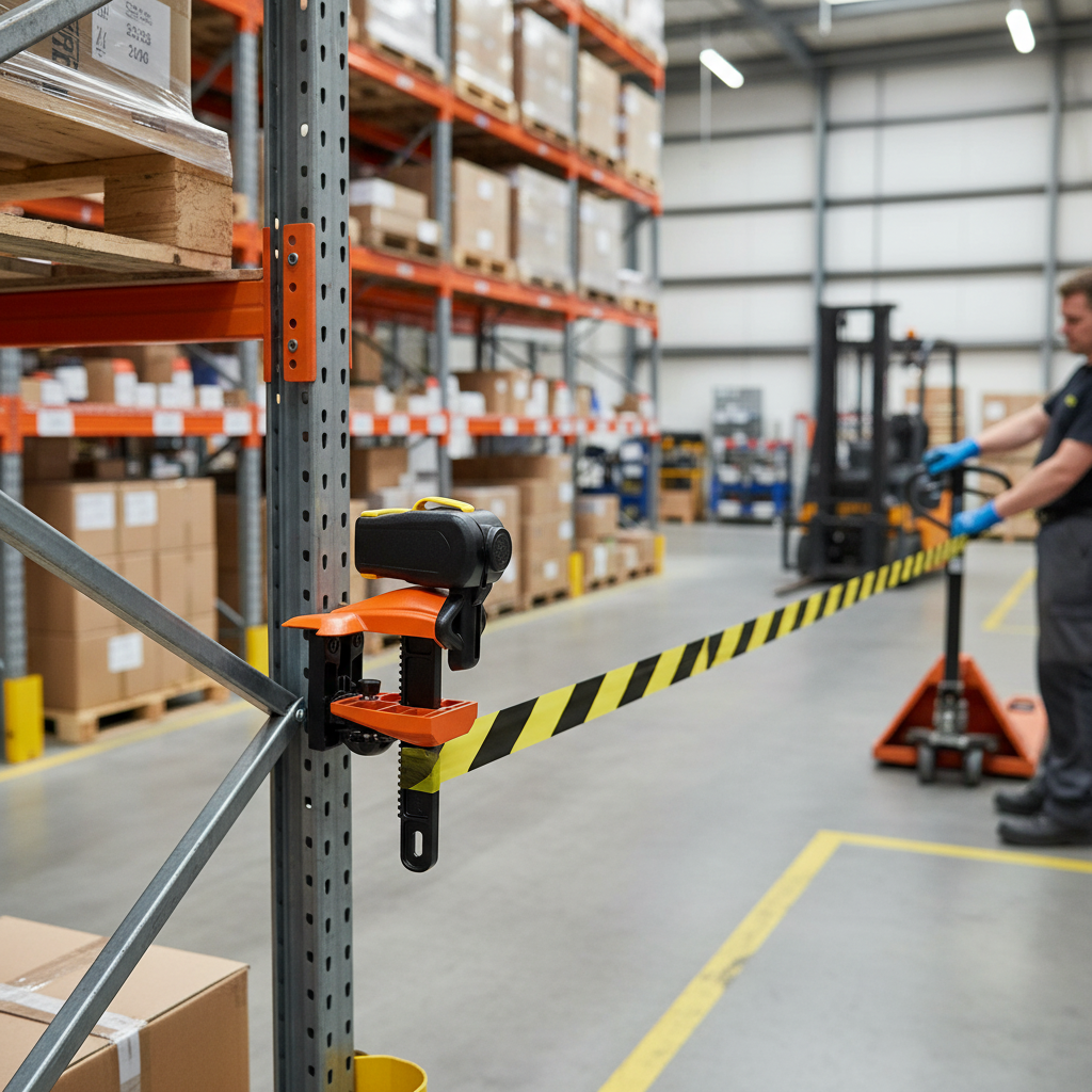 Premium Clamp Holder for Retractable Barrier Units - Heavy Duty Design for Secure Mounting on... - side view | Barriers Co