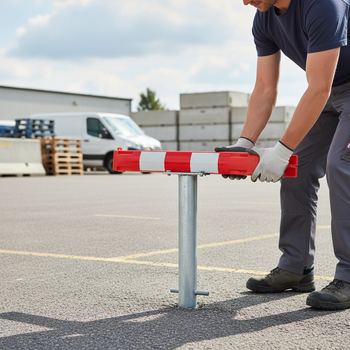 Premium Ground Socket for Foldable Barrier Posts with Bottom Plate for Enhanced Stability