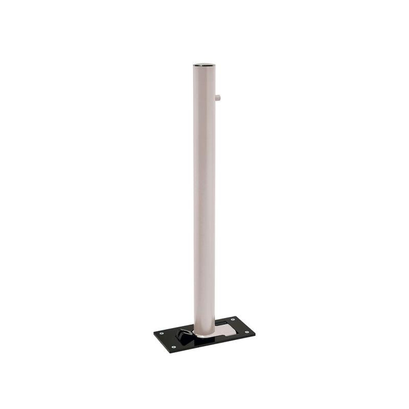 Fold Down Steel Bollard with Brushed Stainless Steel Top Uniting Security and Style in Urban Spaces