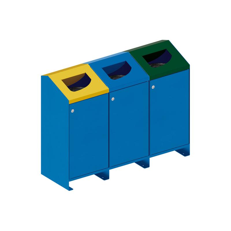 Berlin Recycling Point Bin Robust Galvanised Steel Solution for Efficient Waste Management