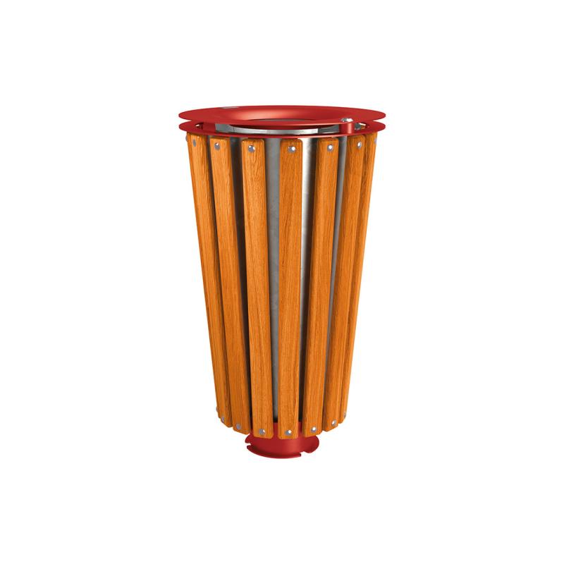 Lofoten Wood & Steel Litter Bins - 80 Litres Enhancing Urban Landscapes with Elegance and Functionality