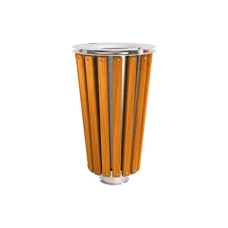 Lofoten Wood & Steel Litter Bins - 80 Litres Enhancing Urban Landscapes with Elegance and Functionality