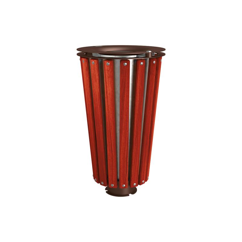 Lofoten Wood & Steel Litter Bins - 80 Litres Enhancing Urban Landscapes with Elegance and Functionality