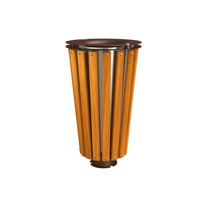 Lofoten Wood & Steel Litter Bins - 80 Litres Enhancing Urban Landscapes with Elegance and Functionality