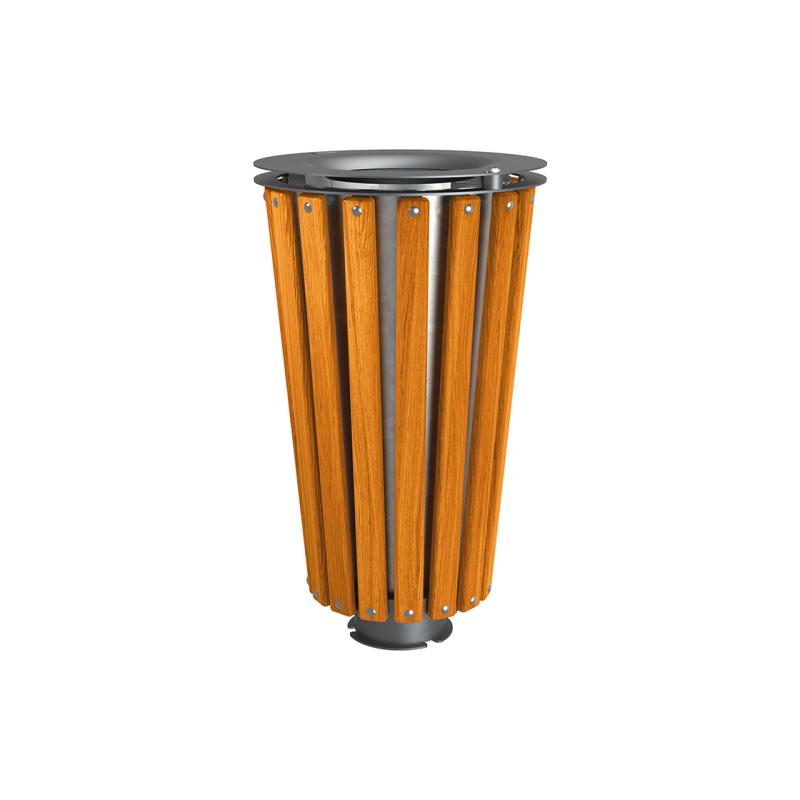 Lofoten Wood & Steel Litter Bins - 80 Litres Enhancing Urban Landscapes with Elegance and Functionality