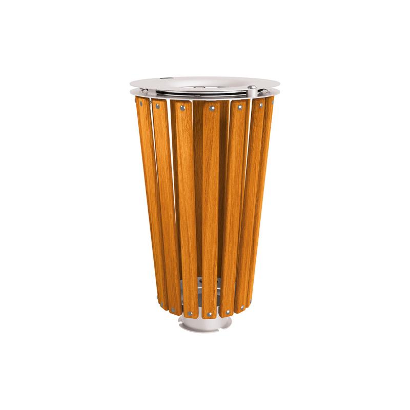 Lofoten Wood & Steel Litter Bins - 80 Litres Enhancing Urban Landscapes with Elegance and Functionality