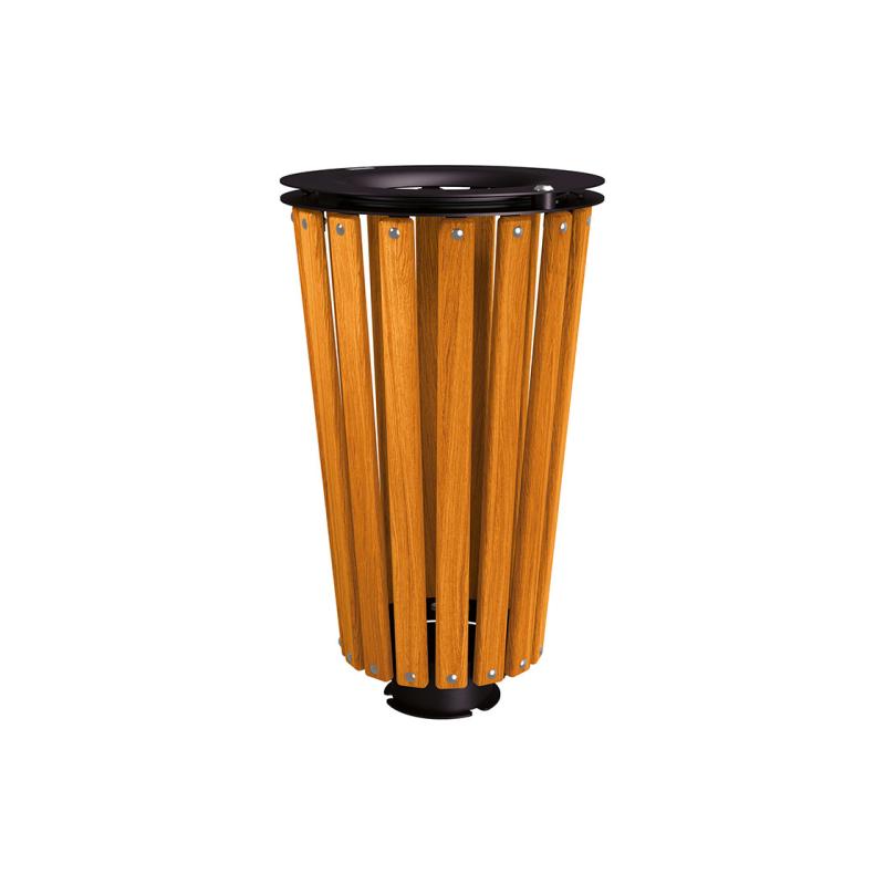 Lofoten Wood & Steel Litter Bins - 80 Litres Enhancing Urban Landscapes with Elegance and Functionality