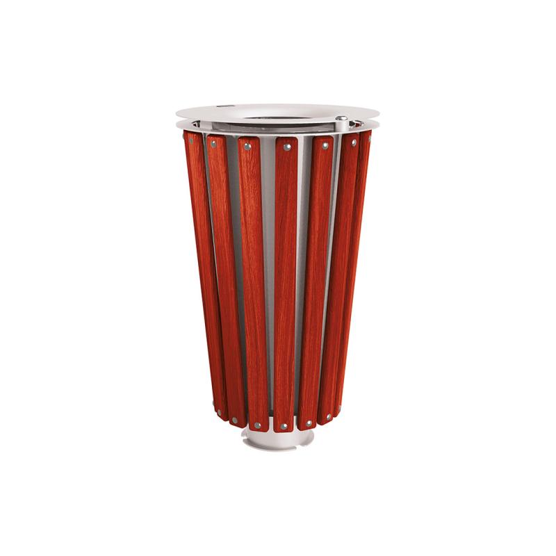 Lofoten Wood & Steel Litter Bins - 80 Litres Enhancing Urban Landscapes with Elegance and Functionality