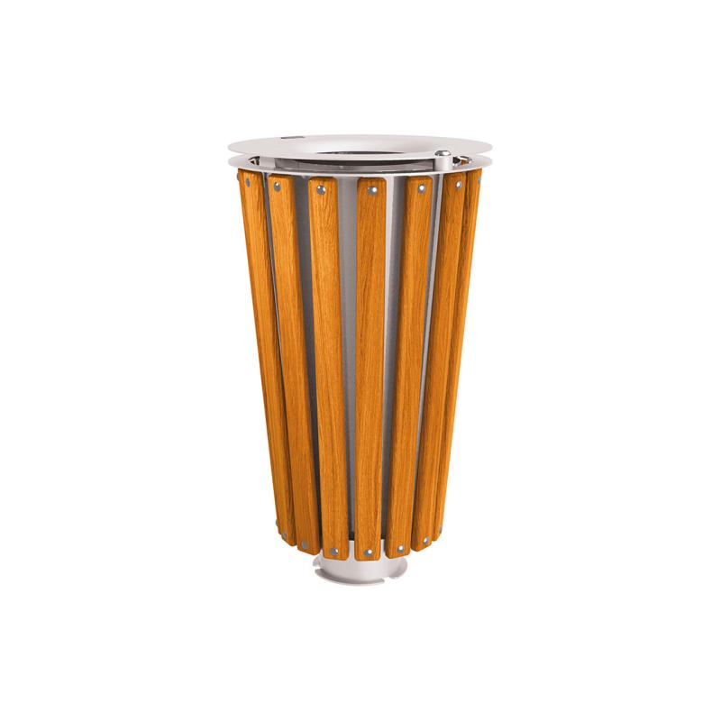 Lofoten Wood & Steel Litter Bins - 80 Litres Enhancing Urban Landscapes with Elegance and Functionality