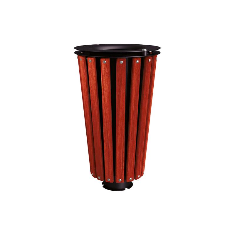 Lofoten Wood & Steel Litter Bins - 80 Litres Enhancing Urban Landscapes with Elegance and Functionality