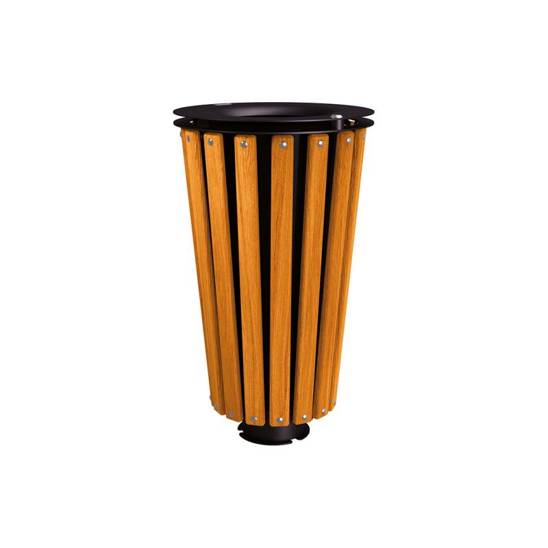 Lofoten Wood & Steel Litter Bins - 80 Litres Enhancing Urban Landscapes with Elegance and Functionality