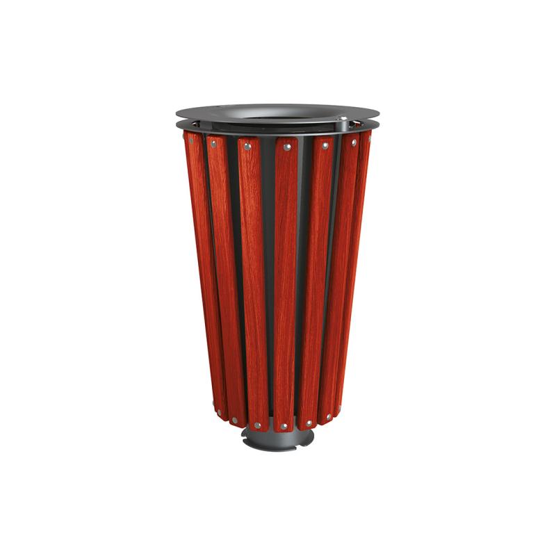 Lofoten Wood & Steel Litter Bins - 80 Litres Enhancing Urban Landscapes with Elegance and Functionality