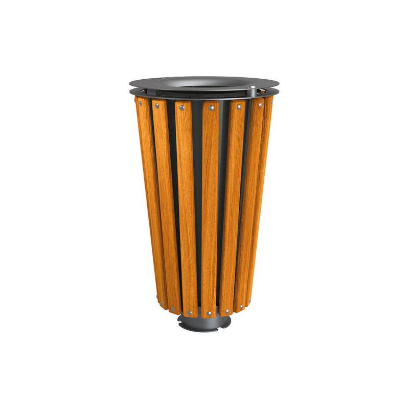 Lofoten Wood & Steel Litter Bins - 80 Litres Enhancing Urban Landscapes with Elegance and Functionality