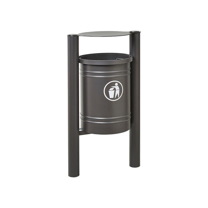 Santiago Litter Bins 40 Litres - Brushed Stainless Steel Top Combining Elegance with Functionality