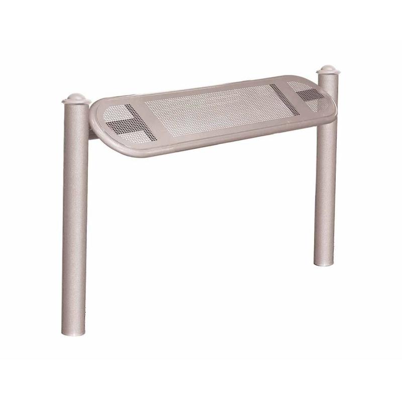 Estoril Steel Perch Seat – Agora: Curved Design and Robust Construction with Customizable Decorative Top Caps