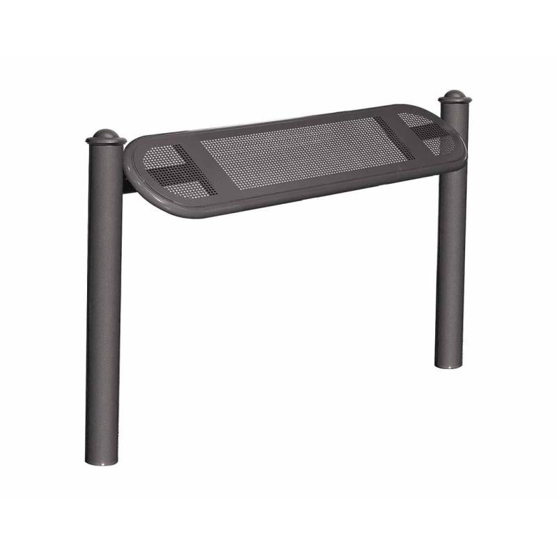 Estoril Steel Perch Seat – Agora: Curved Design and Robust Construction with Customizable Decorative Top Caps
