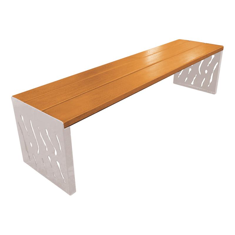 Venice Wood & Steel Bench: Contemporary Elegance for Green Spaces