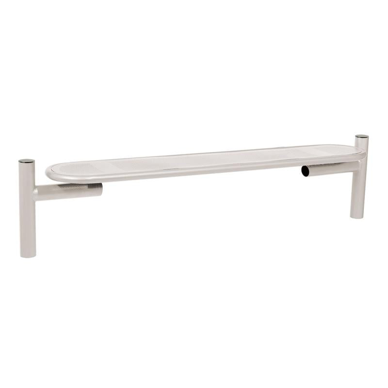Estoril Bench - Brushed Stainless Steel Top: Elegant and Durable Outdoor Seating